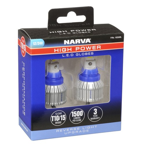 Narva 12/24V Gen III LED T15 High Power Reverse Globes (2) - 18284BL Auto Part