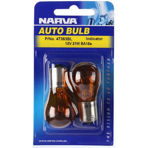 Narva Bayonet BA15s Amber Globe 12V 21W - 47383BL Car Wiring Adapter Auto Part