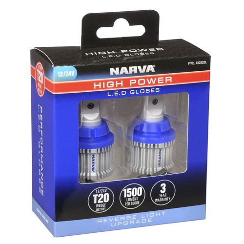 Narva 12/24V Gen III LED T20 High Power Reverse Globes (2) - 18282BL Auto Part