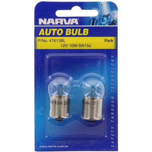 Narva Bayonet BA15s Globe 12V 10W - 47613BL Car Wiring Adapter Car Lighting