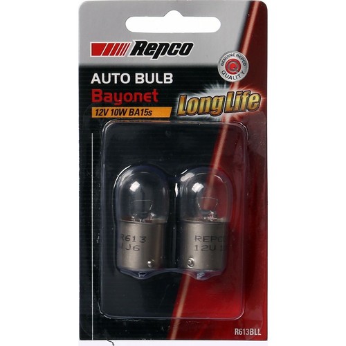 Repco R10W Bayonet Globe 12V 10W BA15s Pack of 2 - R613BLL Car Wiring Adapter