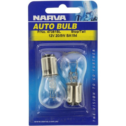 Narva Bayonet BA15d Globe 12V 20/4W - 47381BL Car Wiring Adapter Car Lighting