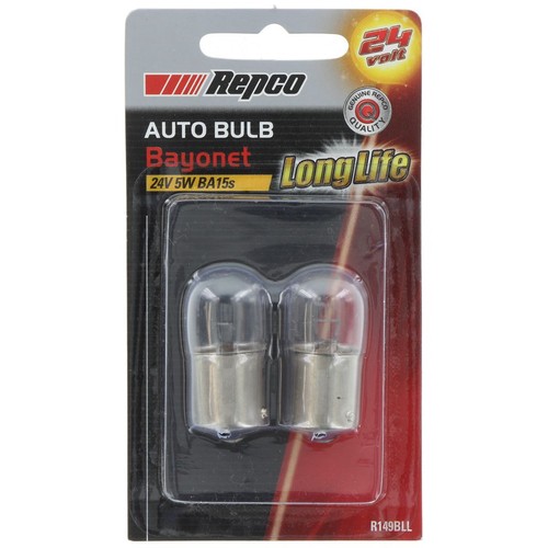 Repco R5W Bayonet Globe 24V 5W BA15s Pack of 2 - R149BLL Car Wiring Adapter