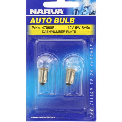 Narva Bayonet BA9s Globe 12V 6W - 47989BL Car Wiring Adapter Car Lighting