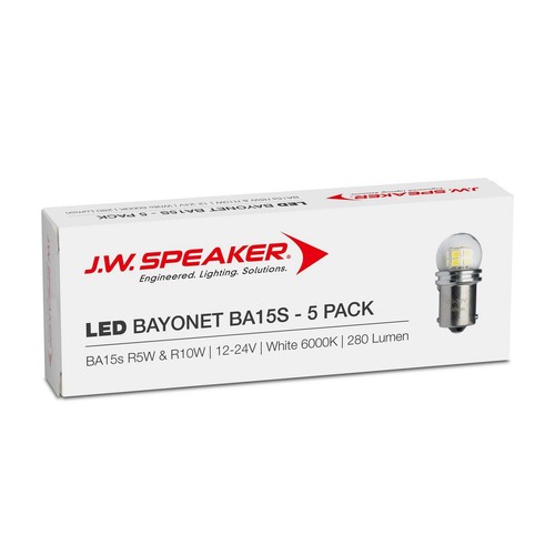 JW Speaker LED Bayonet R5W R10W / BA15s 12V-24V 6000K 280lm -Trade/ Bulk Pack. -