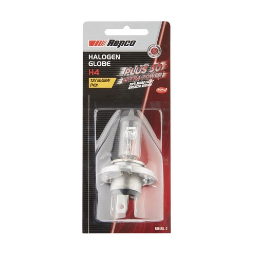 Repco H4 Headlight Bulb Plus 30 12V 60/55W P43T - RH4BL-2 Car Wiring Adapter