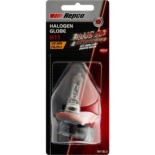 Repco H11 Headlight Bulb Plus 30 Performance 12V 55W Pgj192 Bl - RH11BL-2 Auto