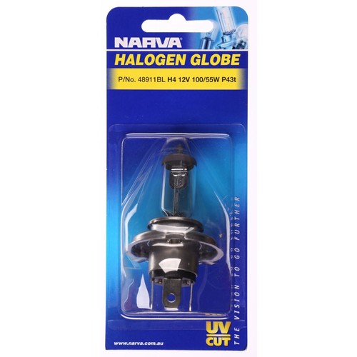 Narva H4 Headlight Bulb P43T 38 12V 100/55W - 48911BL Car Wiring Adapter