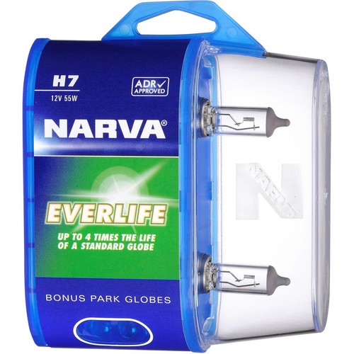 Narva H7 Headlight Bulb 12V 55W Everlife 2 Pce - 48329BL2 Car Wiring Adapter