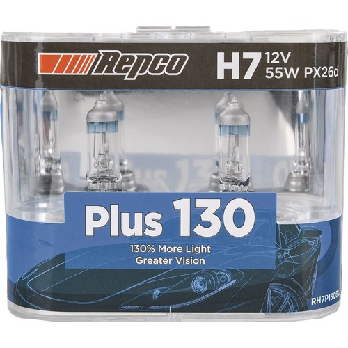Repco H7 Headlight Bulb 12V 55W 130+ Bl - RH7P130BL2 Car Wiring Adapter