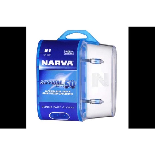 Narva H1 Globe 12V 55W Sapphire Plus 50 2 Pce - 48520BL2 Car Wiring Adapter