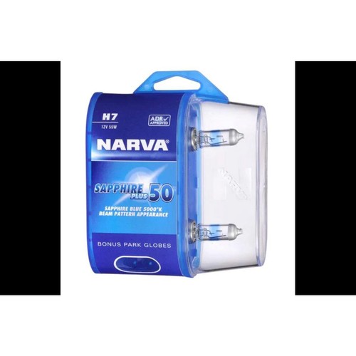 Narva H7 Headlight Bulb 12V 55W Sapphire Plus 50 2Pce - 48525BL2 Car Wiring
