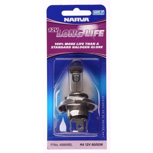 Narva H4 Headlight Bulb P43T 38 Long Life 12V 60/55W - 48889BL Car Wiring