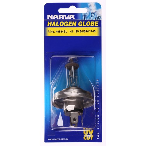 Narva H4 Headlight Bulb P45T 41 12V 60/55W - 48884BL Car Wiring Adapter