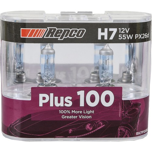 Repco H7 Headlight Bulb 12V 55W Plus 100 Bl Pk - RH7P100BL2 Car Wiring Adapter