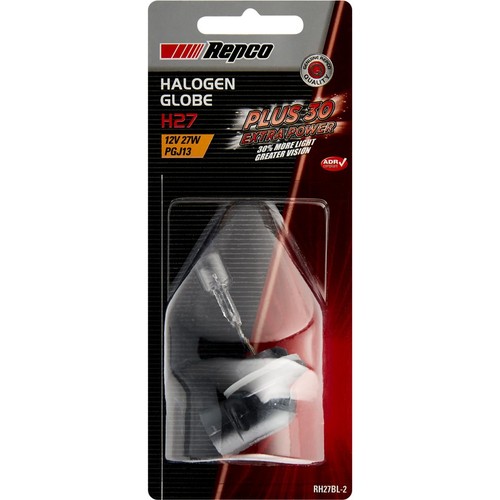 Repco Halogen Headlight Performance Globe Plus 30 H27 12V 27W Bl - RH27BL-2 Auto