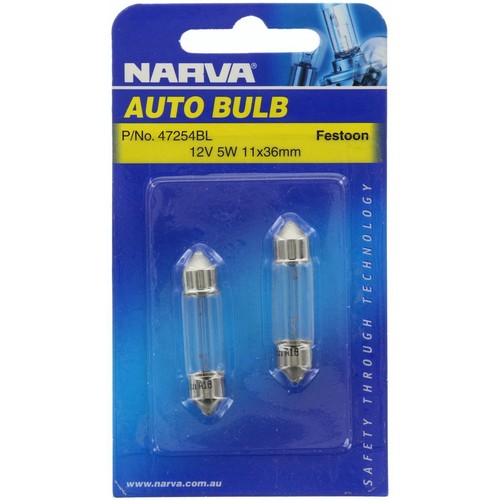 Narva C5W Festoon SV8.5 Globe 12V 5W - 47254BL Car Wiring Adapter Car Lighting