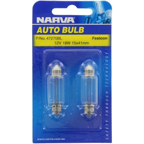 Narva Festoon SV8.5 Globe 12V 18W - 47270BL Car Wiring Adapter Car Lighting