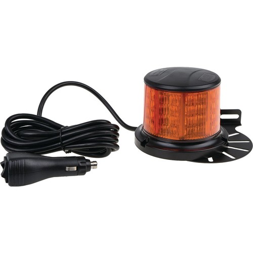 OEX 12/24V LED Beacon 91mm Tall Amber - Magnetic Mount with Base Plate - ACX5724