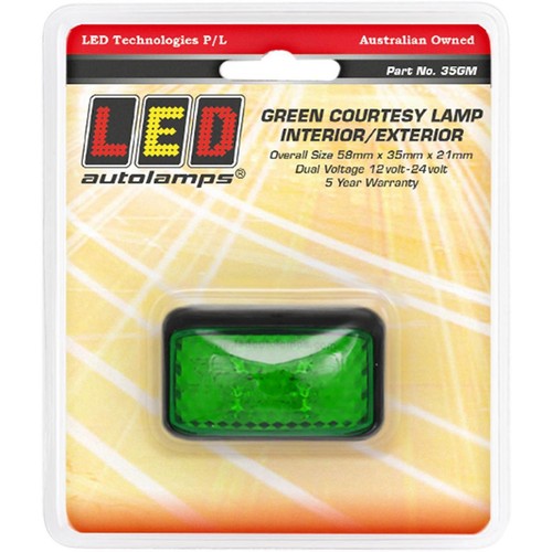 LED Autolamps 10/30V Green Courtesy Lamp With 4 Green LEDs - 35GM Auto