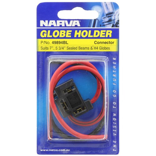 Narva Globe Holder H4 P43t - 38 Push On Pre Wired - 1 Pce - 49894BL Car Lighting