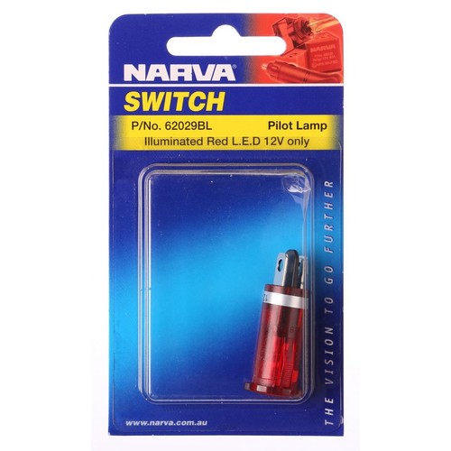 Narva 12v Pilot Light LED Red Blade Terminals - 62029BL Car Wiring Adapter