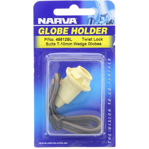 Narva Globe Holder T - 10 Twist Lock Pre Wired - 1 Pce - 49812BL Car Lighting