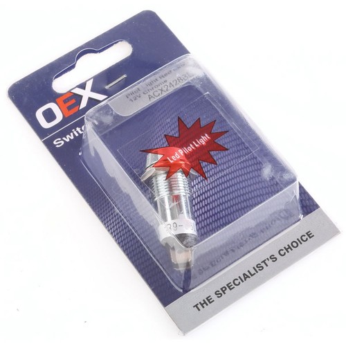 OEX Pilot Light LED Red 12v Blade Terminals - ACX2428BL Car Wiring Adapter