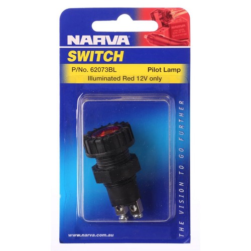 Narva Pilot Light Incandescent Red 12v Screw on Terminals - 62073BL Car Wiring