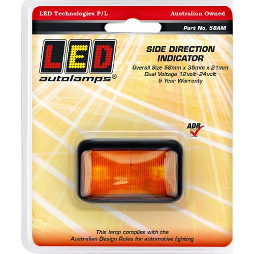 LED Autolamps 10/30V Side Direction Indicator In Blister Pack With 3 LEDs - 58AM