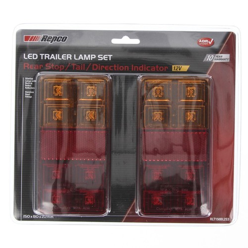 Repco 12V LED Rear Combination Lamp Stop / Tail / Indicator Pair 150x80x25mm - R