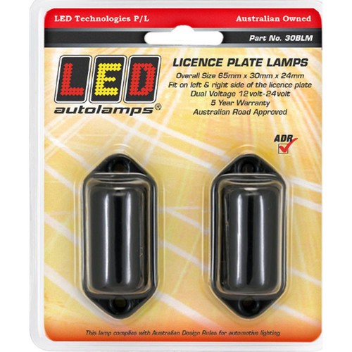LED Autolamps 12/24V LED Number Plate Light LED With 0.14M Lead (2 pce) - 30BLM