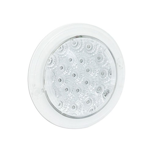 LED Autolamps 12V Round Stop/Tail Lamp With Clear Lens Recessed Mount 130mm Diam