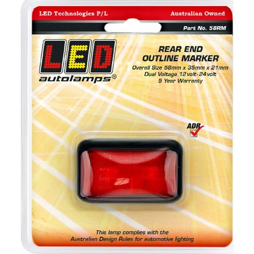 LED Autolamps 10/30V Rear Position Marker 2 Red LEDs With 40cm Wire Blister Pack
