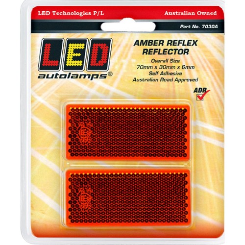 LED Autolamps Reflector Amber 70mm*30mm - 7030A Car Wiring Adapter