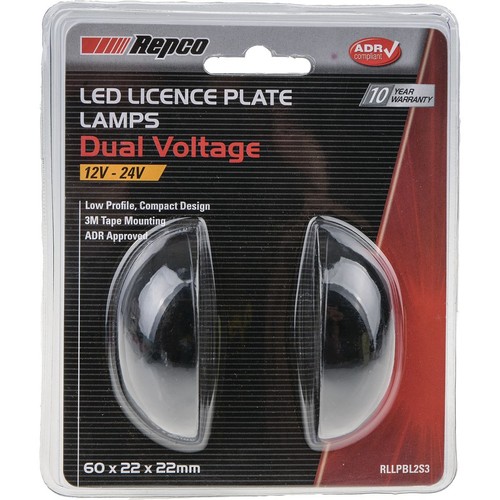 Repco 12-24V LED License Plate Lamps Pair 70x25x26mm - RLLPBL2S3 Car Wiring