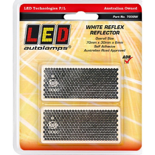 LED Autolamps Reflector White 70mm*30mm - 7030W Car Wiring Adapter