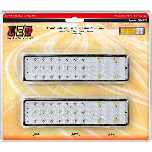 LED Autolamps LED Autolamps Front Indicator/Position LED Light Clear Lens 12v Tw