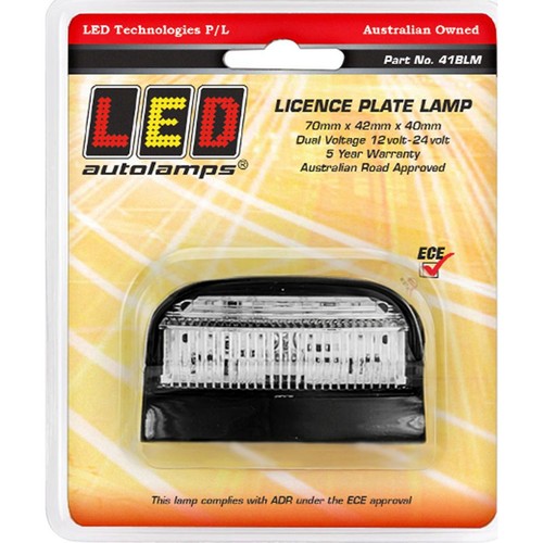 LED Autolamps Multi Volt LED Licence Plate Lamp With Black Housing - 41BLM Auto