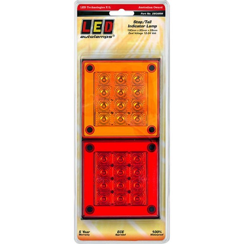 LED Autolamps Multi Volt Stop/Tail/Indicator Lamp 190x95x28mm Blister Pack - 280