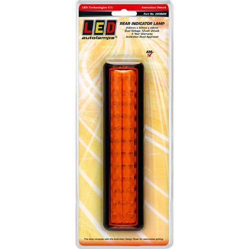 LED Autolamps 12/24V Indicator Light 36 LEDs 200x50x25mm - 200BAM Car Wiring