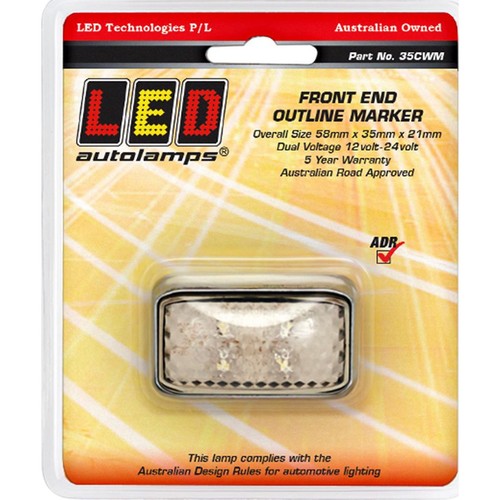 LED Autolamps Front Marker Light Clear Led 12 Or 24V - 35CWM Car Wiring Adapter