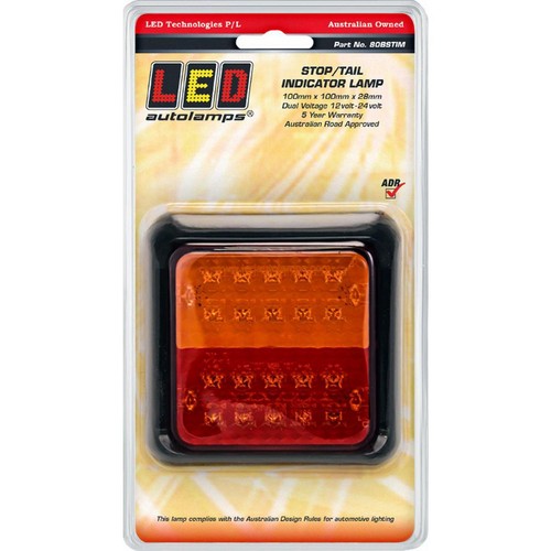 LED Autolamps Multi Volt Stop/Tail/Indicator Lamp Black Bracket With 40cm Wire -