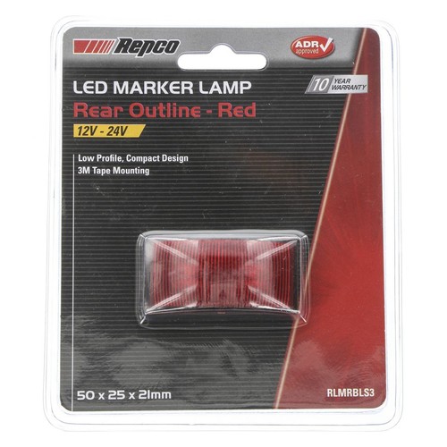 Repco 12-24V LED Red Rear Outline Marker Lamp 58x35x25mm - RLMRBLS3 Car Wiring