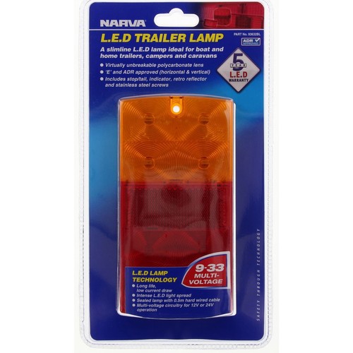 Narva Stop/Tail/Indicator Light LED 9 to 33V - 93632BL Car Wiring Adapter