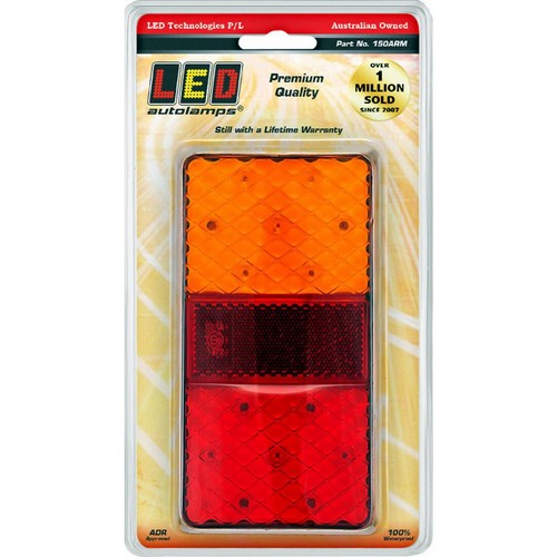 LED Autolamps 12/24V LED Stop/Tail/Indicator Lamp With Reflex Reflector Blister