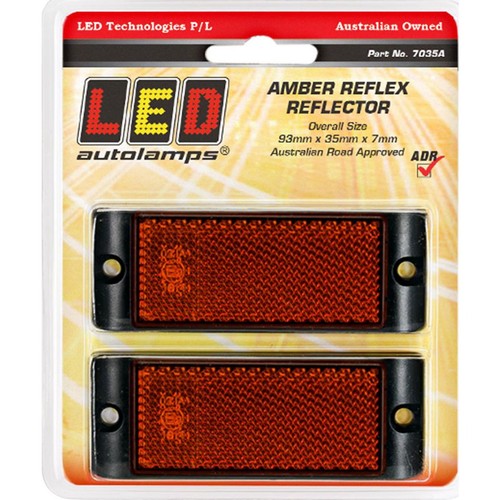LED Autolamps Amber Reflector With Mounting Bracket Twin Blister Pack - 7035A