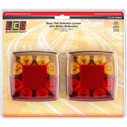 LED Autolamps Stop/Tail/Indicator/Reflector LED 12v Only 40cm Cable & Plug Twin