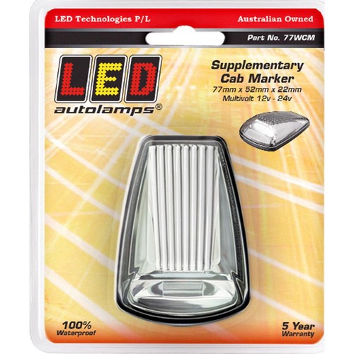 LED Autolamps Sup Cab Marker Wht Led Clr Lens - 77WCM Car Wiring Adapter