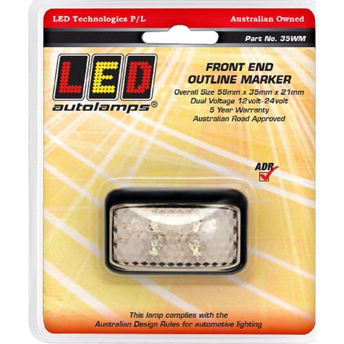 LED Autolamps 10/30V Front Outline Position Marker 4 White LEDs With 40cm Wire -